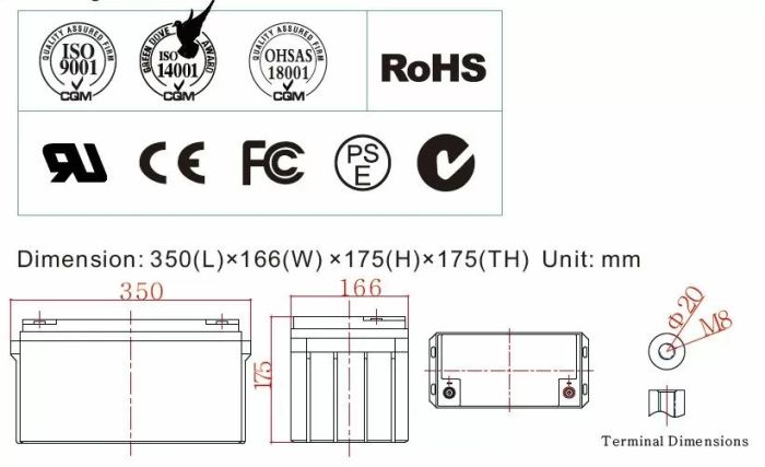 Rechargeable battery KIJO JM12-65В