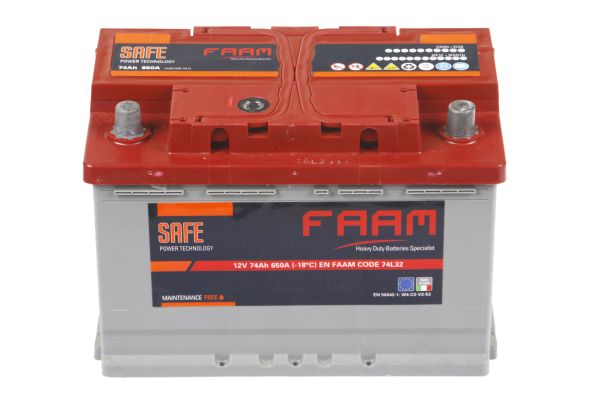 Акумулятор 6СТ-74, FAAM SAFE 74L32 650А, 12В, 74А*год