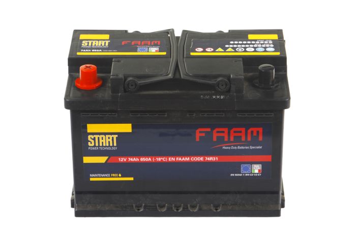 Акумулятор 6СТ-74, FAAM START 74R31 650А, 12В, 74А*год