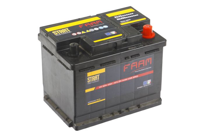 Акумулятор 6СТ-62, FAAM START 62R22 520А, 12В